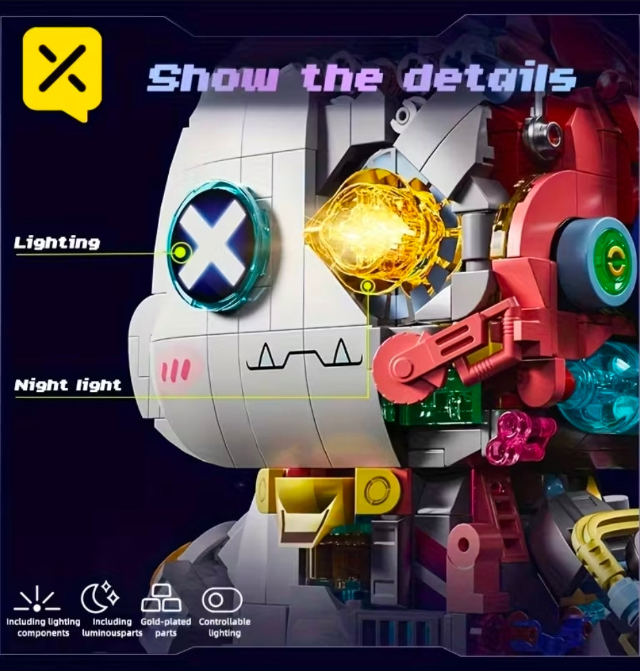 Mechaniczny Królik Robot – Spektakularny model 3D z 1377 elementów .LED