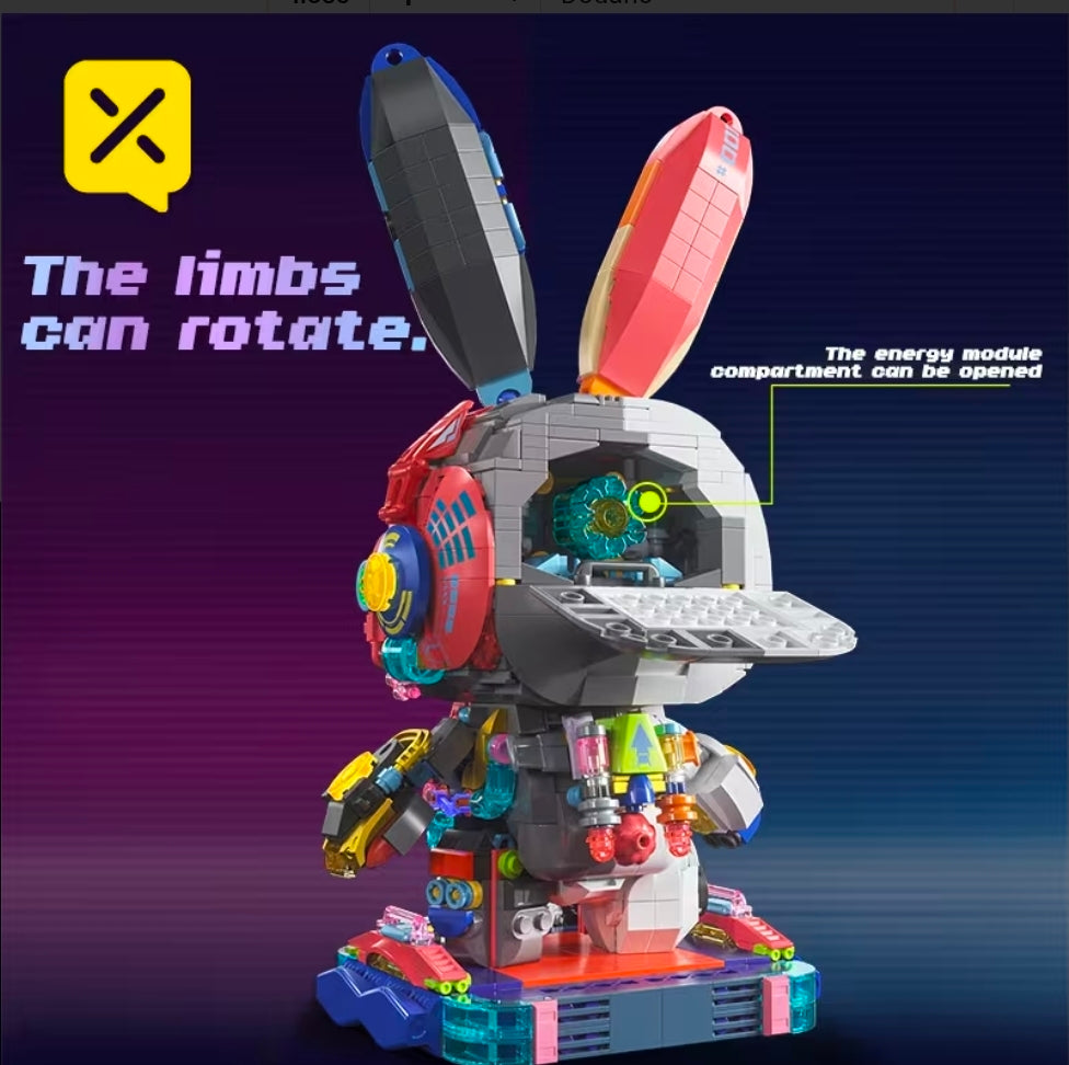 Mechaniczny Królik Robot – Spektakularny model 3D z 1377 elementów .LED