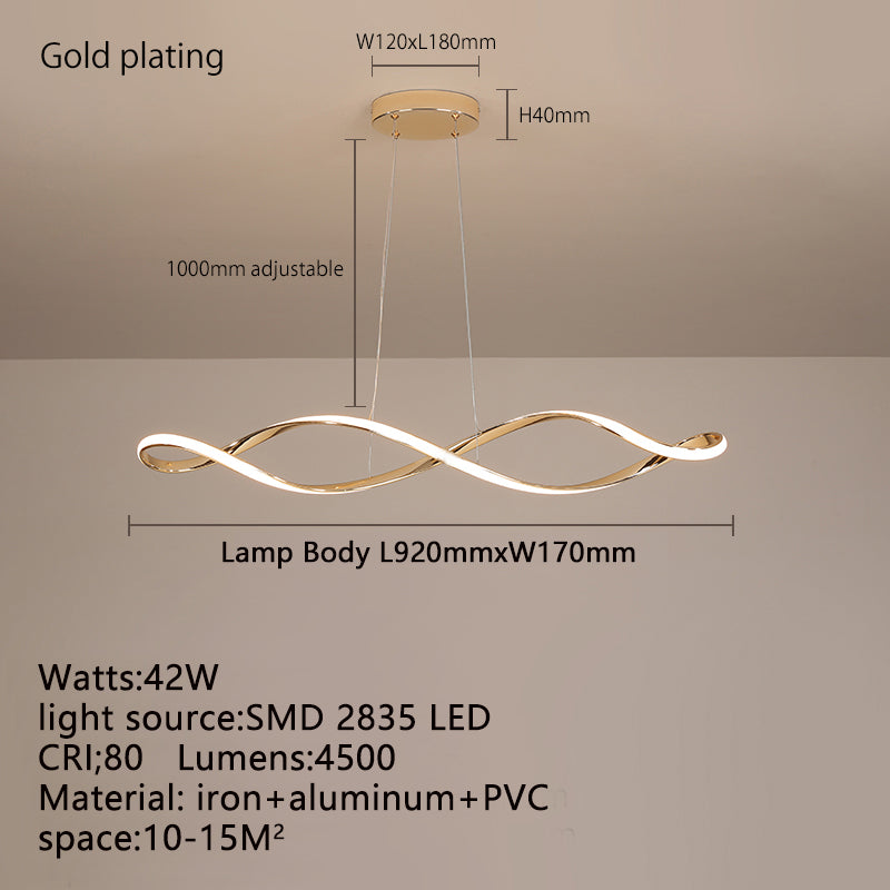 Lampa wisząca LED z żyrandolem i pilotem