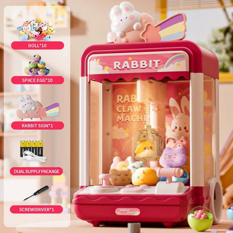 Maszyna z chwytakiem dla dzieci — mini automat vendingowy z jednorożcem dla dziewczynek, chwytak do cukierków i zabawek, dozownik nagród z dźwiękiem, elektroniczna gra arcade.