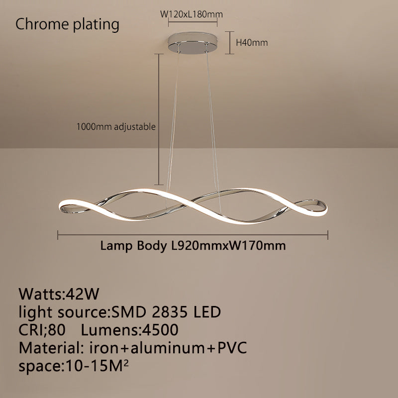 Lampa wisząca LED z żyrandolem i pilotem