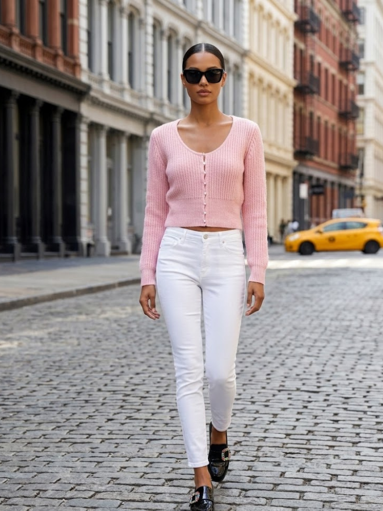 ASTOR Women's Pearl Button Cardigan Prêt-à-Porter BYMANYC ® New York