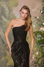 Strapless Lace Overlay With Delicate Beaded