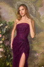 Strapless Lace Overlay With Delicate Beaded