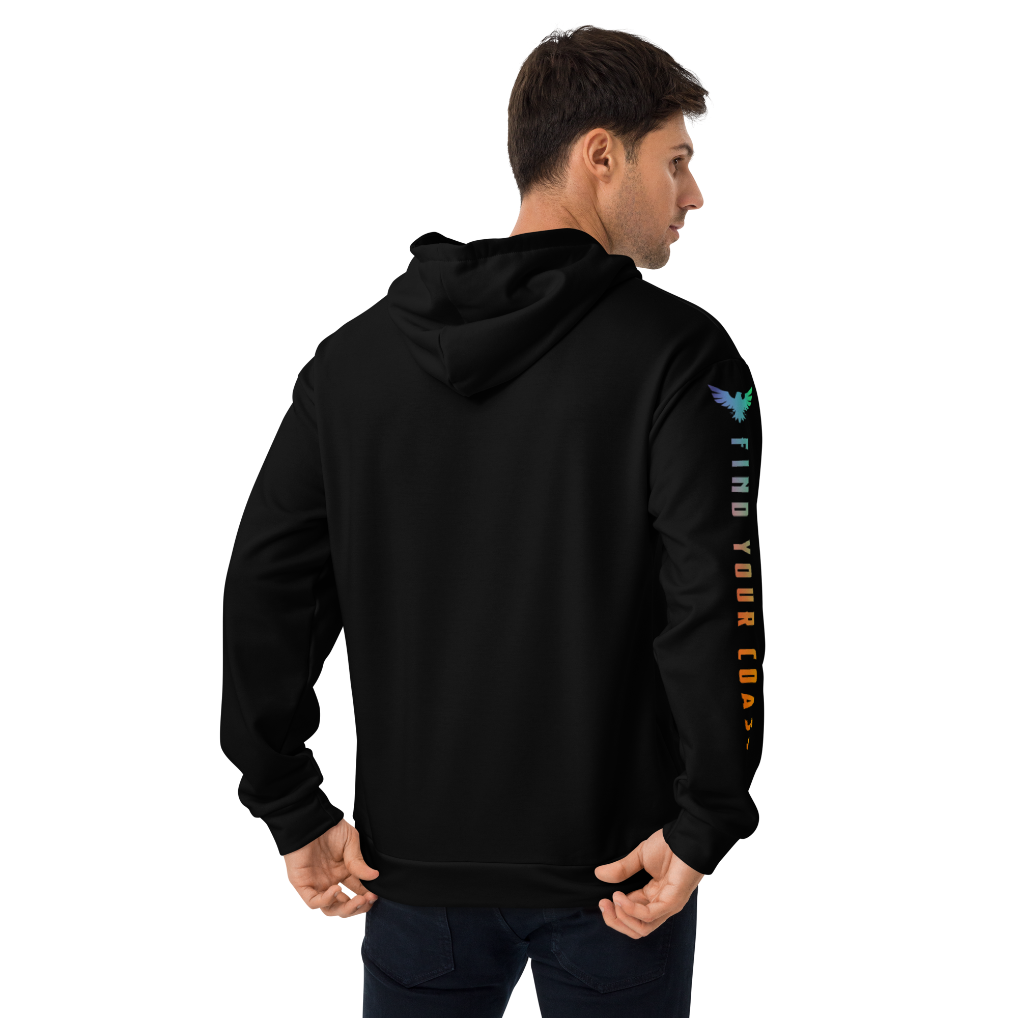 Find Your Coast® Rainbow Sleeve Recycled Hoodie