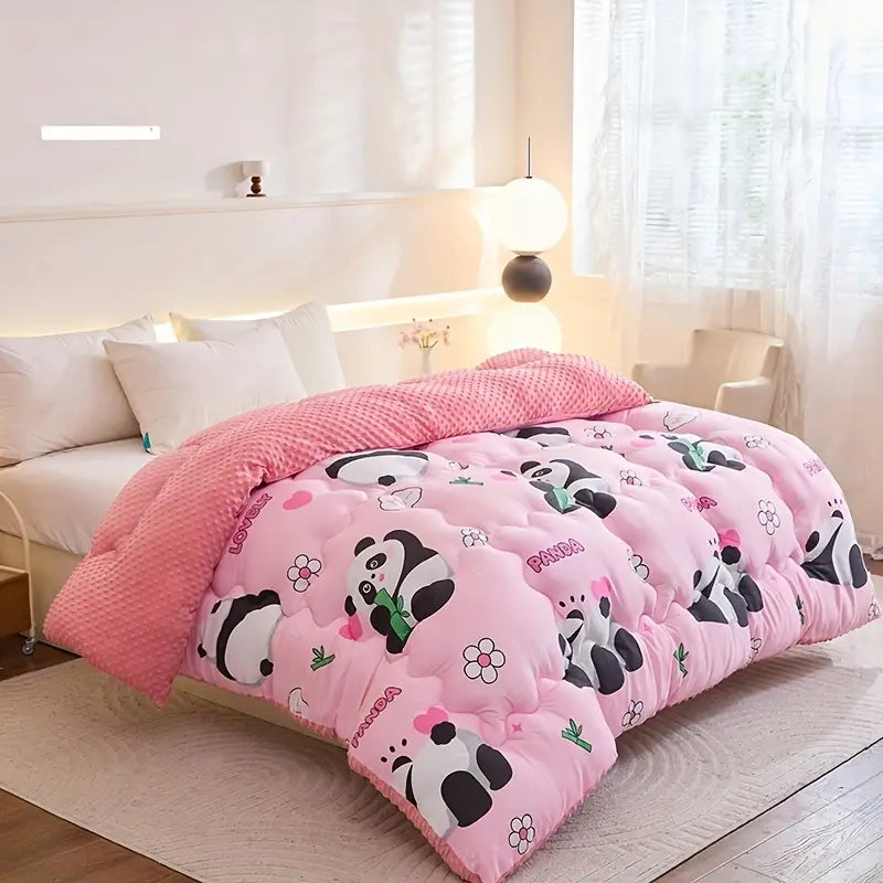 Komplet Pościeli z Panda i Kwiatami 3 części