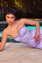 Fitted Strapless Embellshed Gown