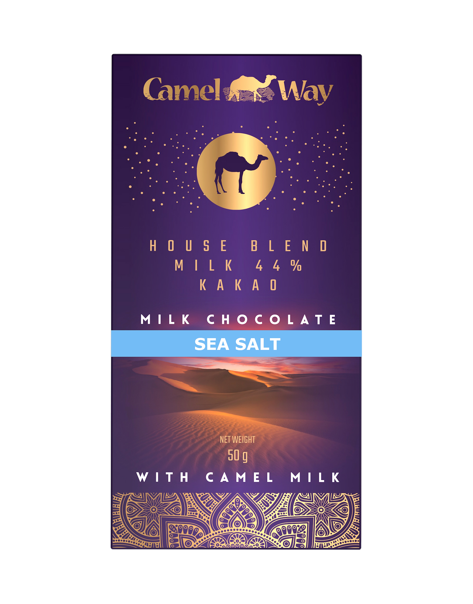 Handmade Camel Milk Chocolate with Sea Salt | 44% Cocoa