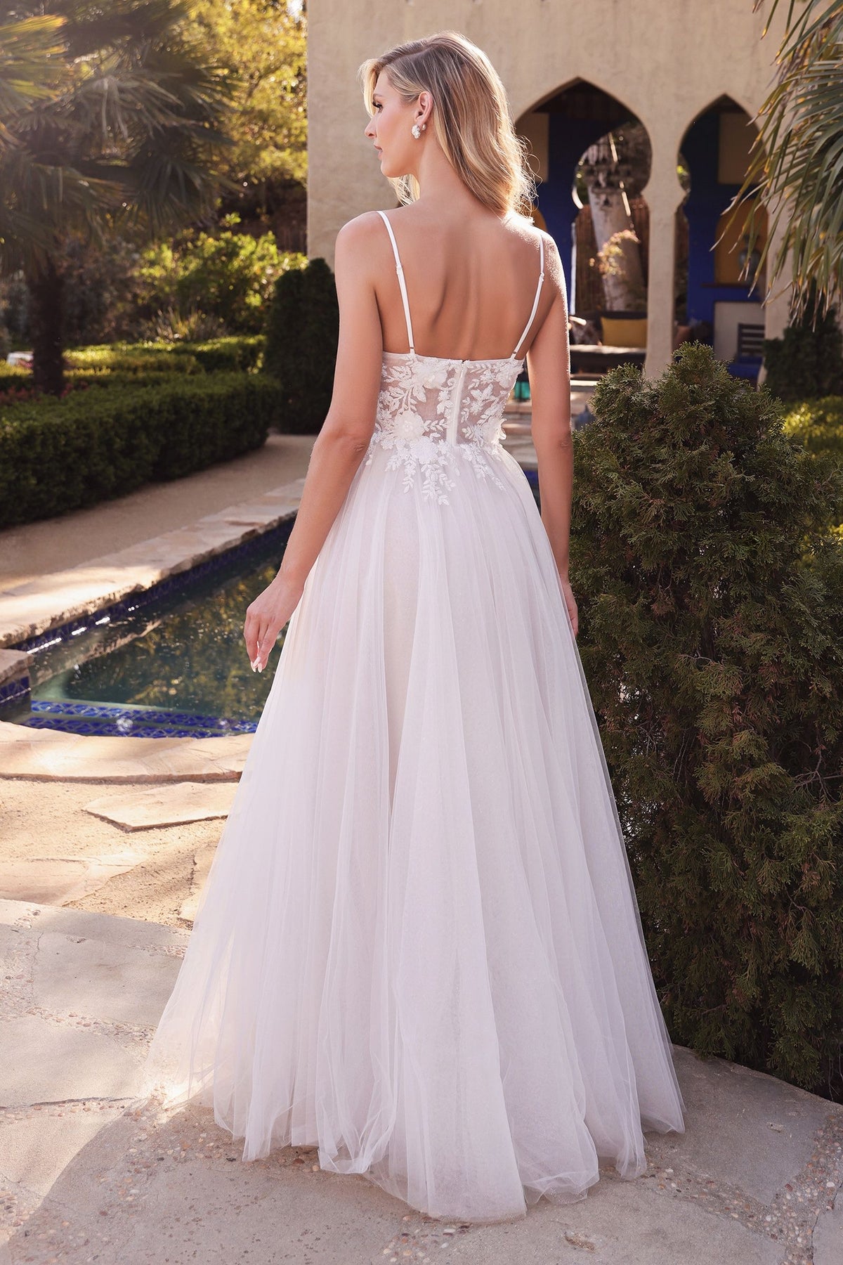LAYERED A-LINE TULLE BRIDAL GOWN CDCB072W-2