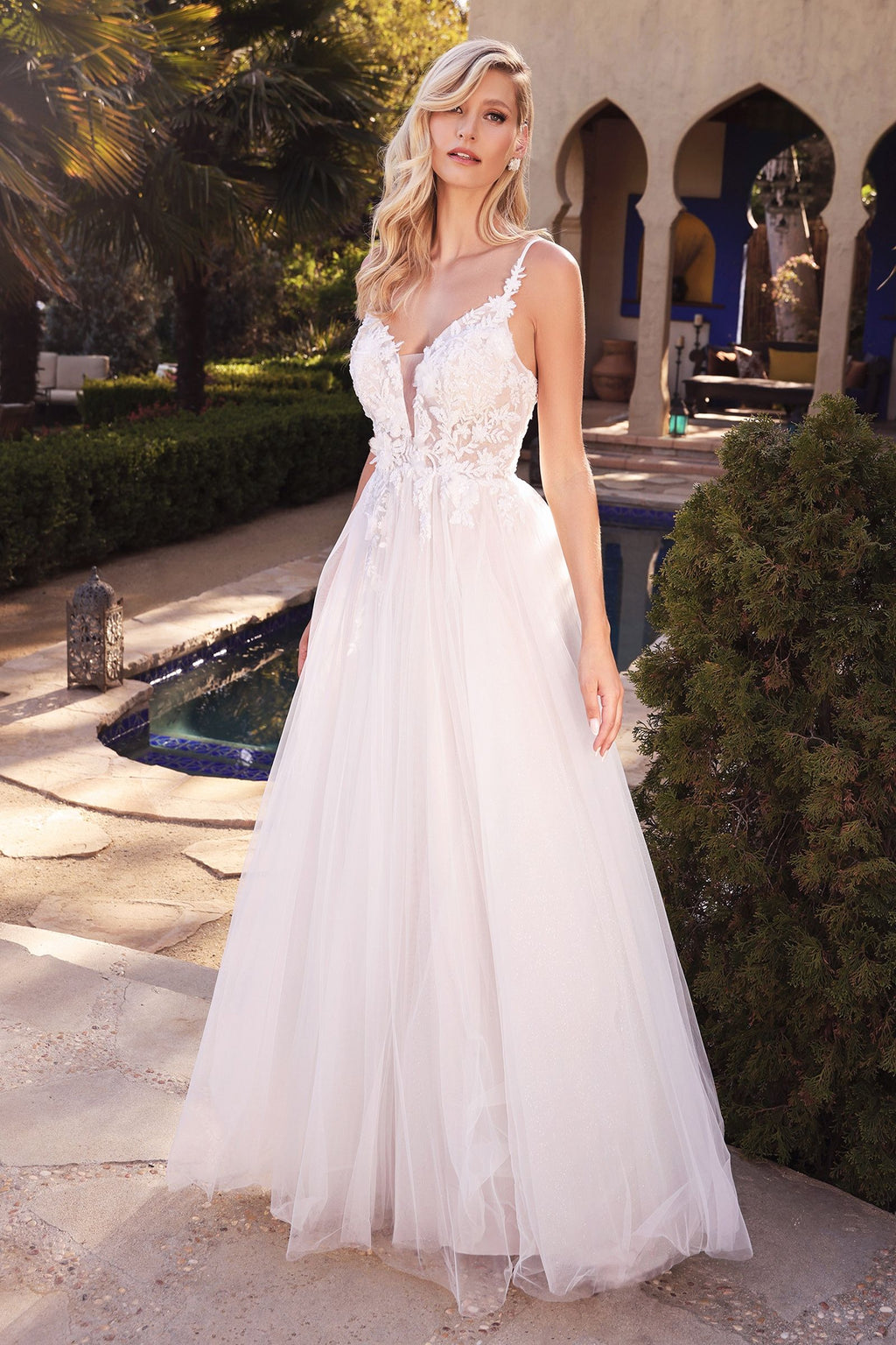 LAYERED A-LINE TULLE BRIDAL GOWN CDCB072W-0