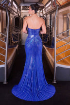 Fitted Glitter Printed Gown-3