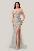 Off The Shoulder Sequin Gown 2