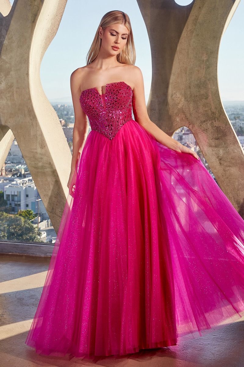 Royal Blue, Lilac, Champagne & Slate Blue Strapless Glitter Ball Gown | Sweetheart Tulle Formal Dress