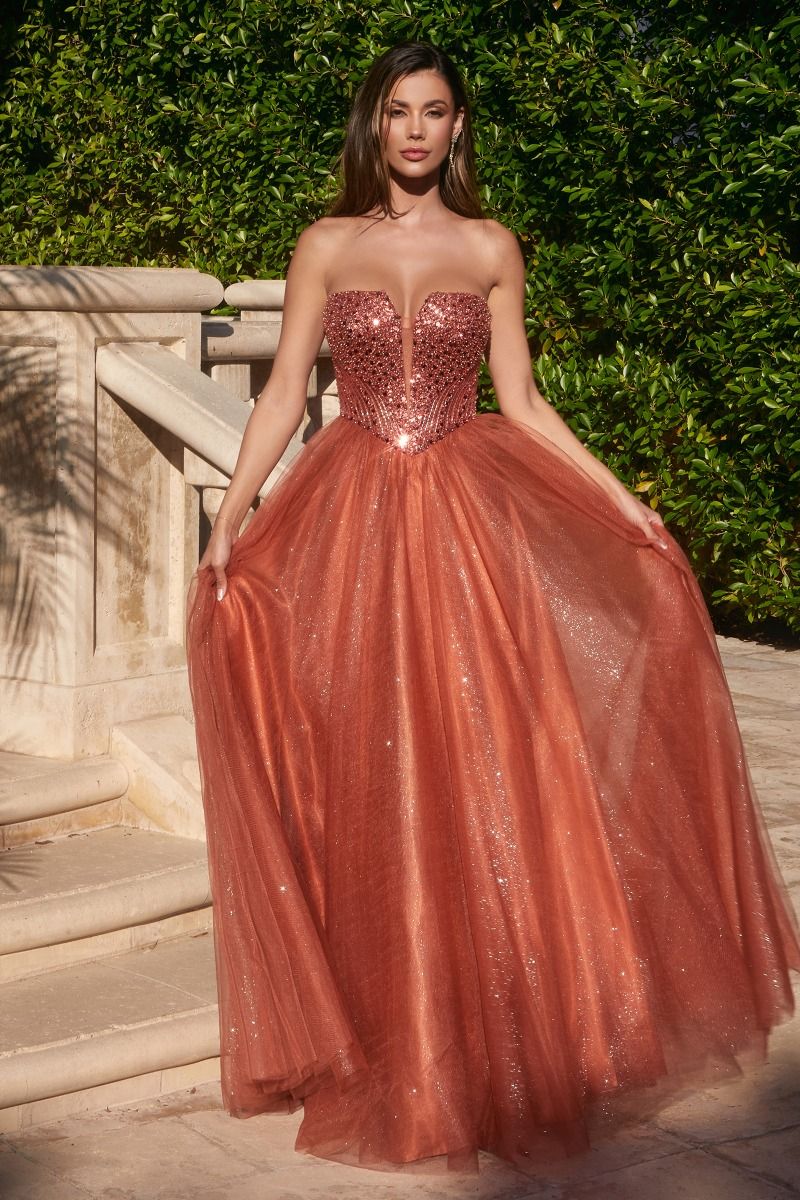 Royal Blue, Lilac, Champagne & Slate Blue Strapless Glitter Ball Gown | Sweetheart Tulle Formal Dress