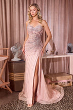 Aurora One-Shoulder Crystal Gown