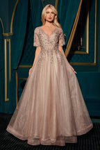 Lace Appliqué & Layered Glitter Tulle