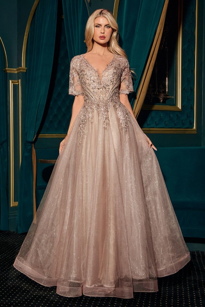 Lace Appliqué & Layered Glitter Tulle