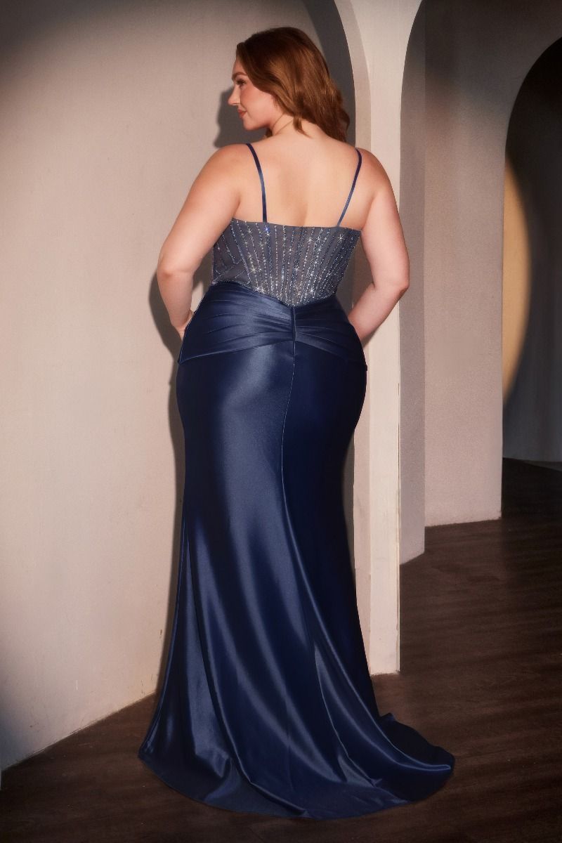 Fitted Satin Embellished Curve Dress