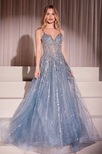 Crystal Embellished A-Line Tulle Dress-0