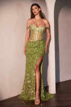 Off The Shoulder Sequin Fitted Dress