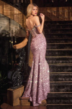 Off The Shoulder Sequin Fitted Dress