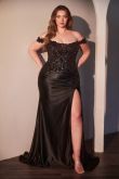 Off The Shoulder Lace & Satin Curve Dress-0