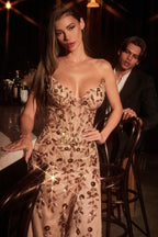 Strapless Sequin Embellished Fitted Dress