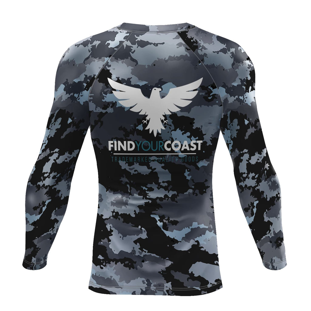 Find Your Coast® Coast Camo Rash Guard UPF 50+ W/Back Logo