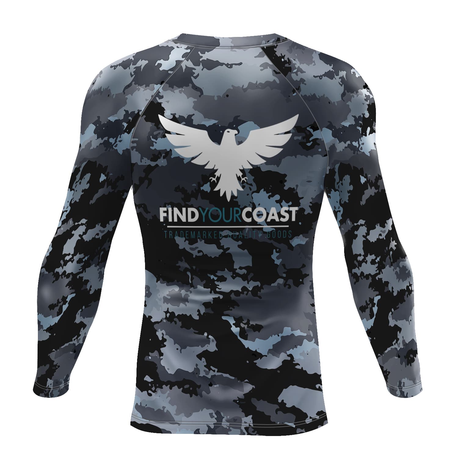 Find Your Coast® Coast Camo Rash Guard UPF 50+ W/Back Logo