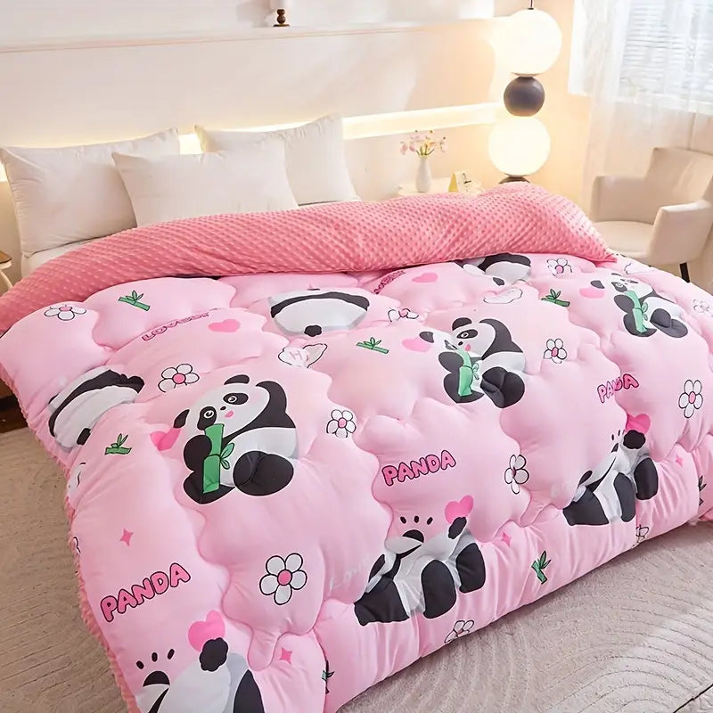 Komplet Pościeli z Panda i Kwiatami 3 części