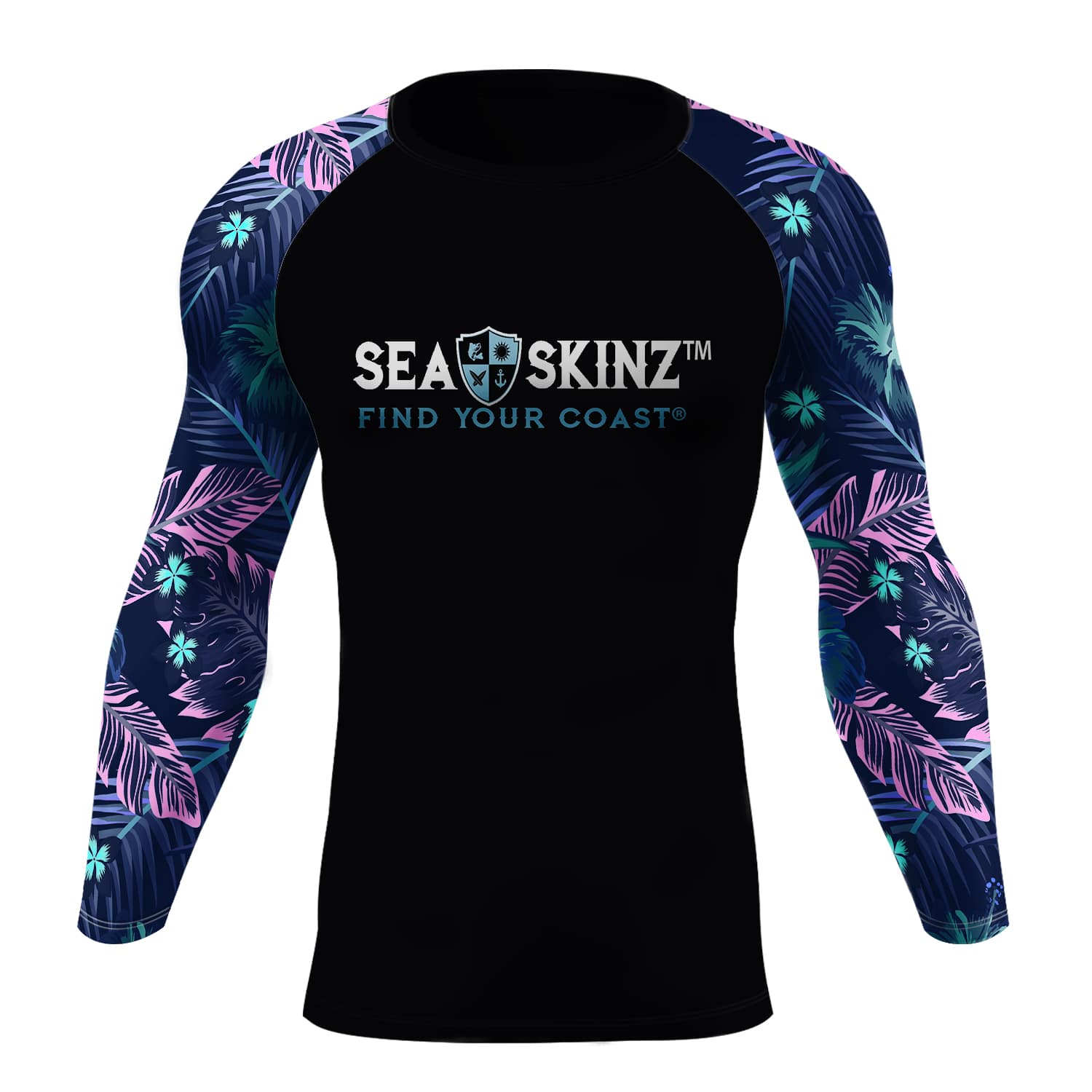 Find Your Coast® Floral Sleeve SeaSkinz Rash Guard UPF 50+