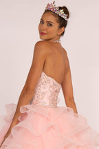 Beads and Jewel Embellished Halter Neck Quinceanera Dress