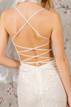 Floral Embroidery Illusion Sweetheart Lace Mermaid Wedding Gown