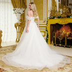 Wedding Gown A Voluminous A-Line Silhouette, With Shimmering Beads, Intricate Embroidery, And Sequins