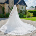 Wedding Dress Made Of Transparent Mesh, With Long Sleeves, A Round Neckline, And A Corset-Style Bodice.
