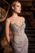Fit & Flare Glitter Beaded Corset Dress