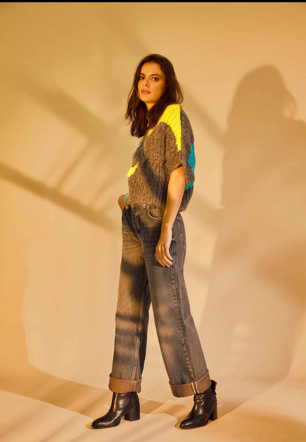 Brown Leather Ankle Boots Attalea – Women’s Block Heel Booties