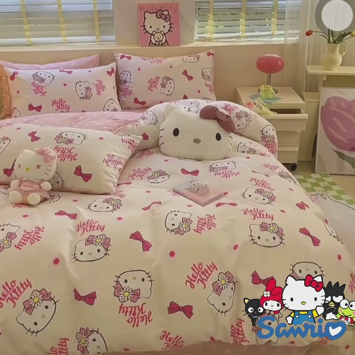 Komplet pościeli Sanrio Hello Kitty Różowy Komplet Czteroczęściowy dla dziewczynki