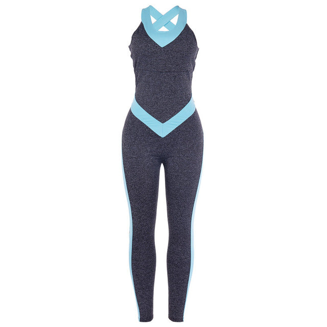 Women Suit Female Yoga One piece Jumpsuits Running Clothes-0