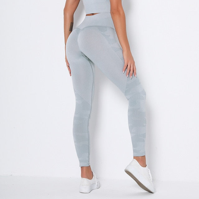 Running Yoga Pants Push Up Sports Leggings Camouflage Fitness Trousers  High Waist Booty Tights Seamless Tummy Control Leggins-5