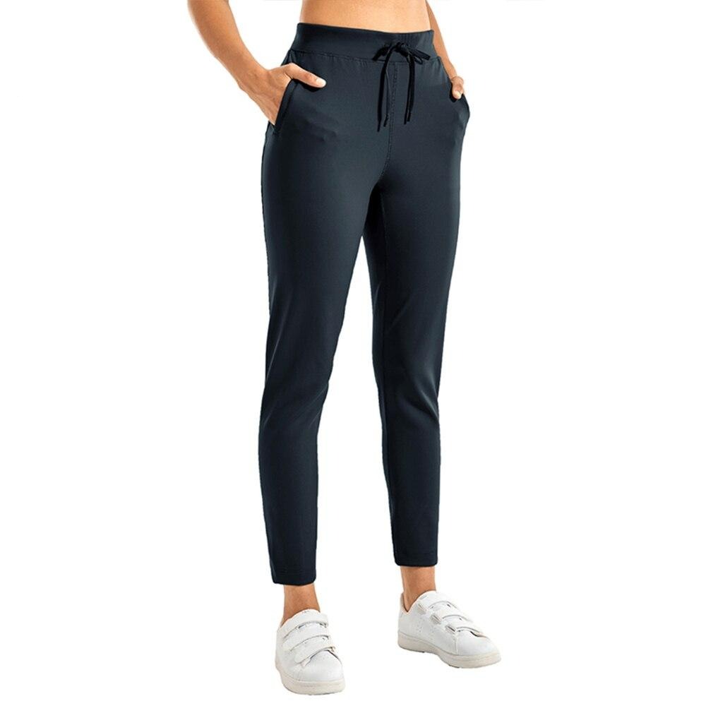 Women's Stretch Casual Pants Drawstring Jogger Travel Lounge Sweatpants with Zipper Pockets-0