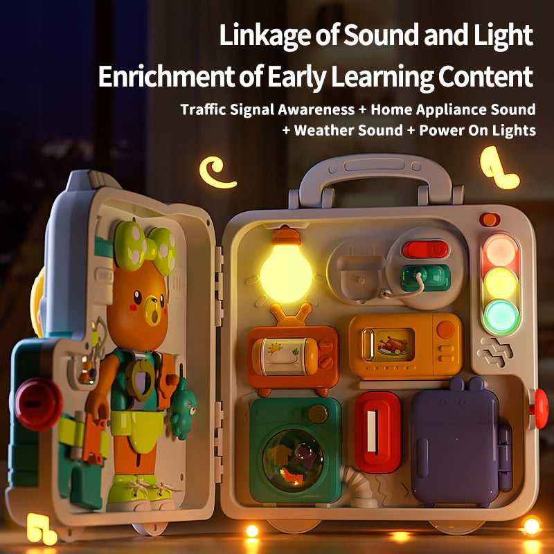 Montessori 63w1 – Edukacyjna Tablica Sensoryczna 3D Światła, dźwięki