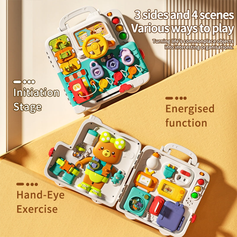 Montessori 63w1 – Edukacyjna Tablica Sensoryczna 3D Światła, dźwięki