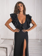 Ruffle Elegance Mermaid Maxi Dress