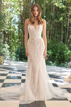 Mermaid Bridal Gown Strapless Sweetheart Neckline and Sheer