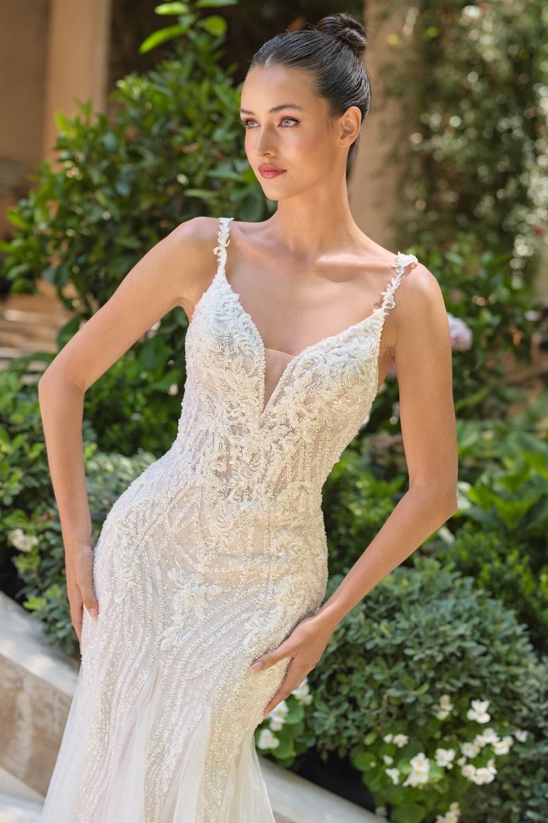 Embroidered Tulle Lace Wedding Gown-2