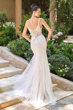 Embroidered Tulle Lace Wedding Gown-1